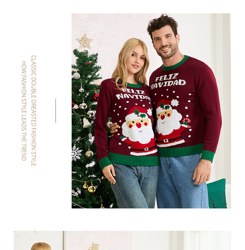 2025 New Cross-Border Hot-Selling Parent-Child Family Wear Christmas Sweater Knitwear Holiday Family Party Christmas Sweater