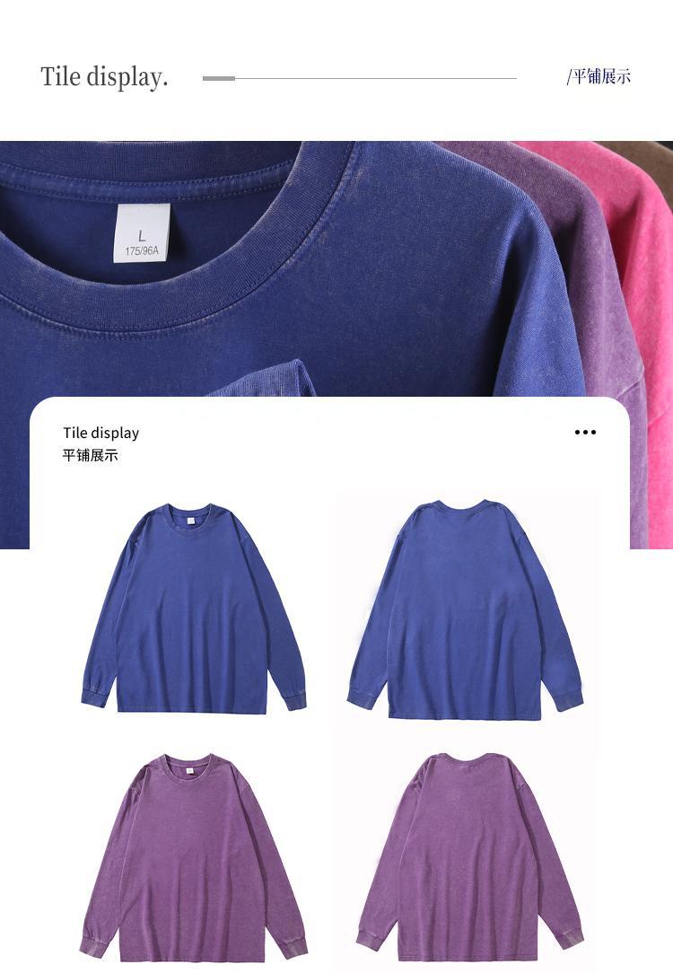 Trendy Brand Heavyweight Pure Cotton Terry 400g Washed Distressed Crew Neck Sweatshirt Hoodie Retro Sweatshirt with Printed Logo