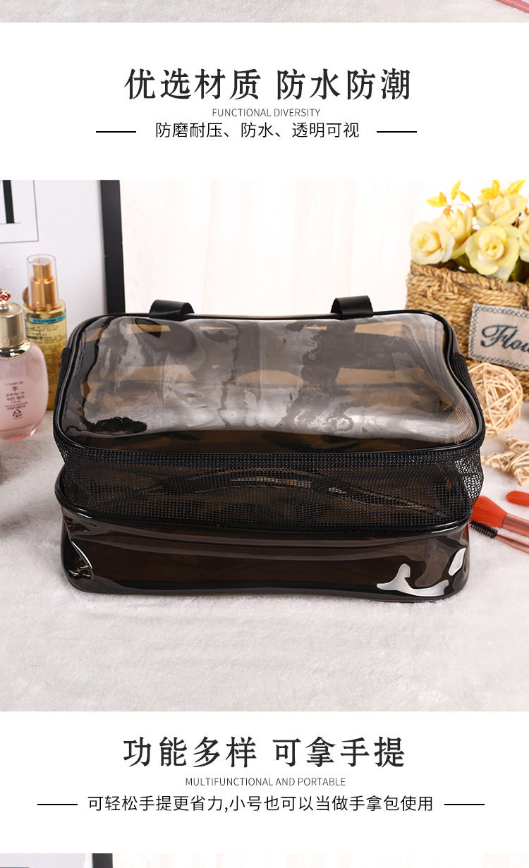 PVC Dry and Wet Separate Toiletry Bag Waterproof Cosmetic Bag Large Capacity Portable Storage Bag Bath Swimming Storage Bag