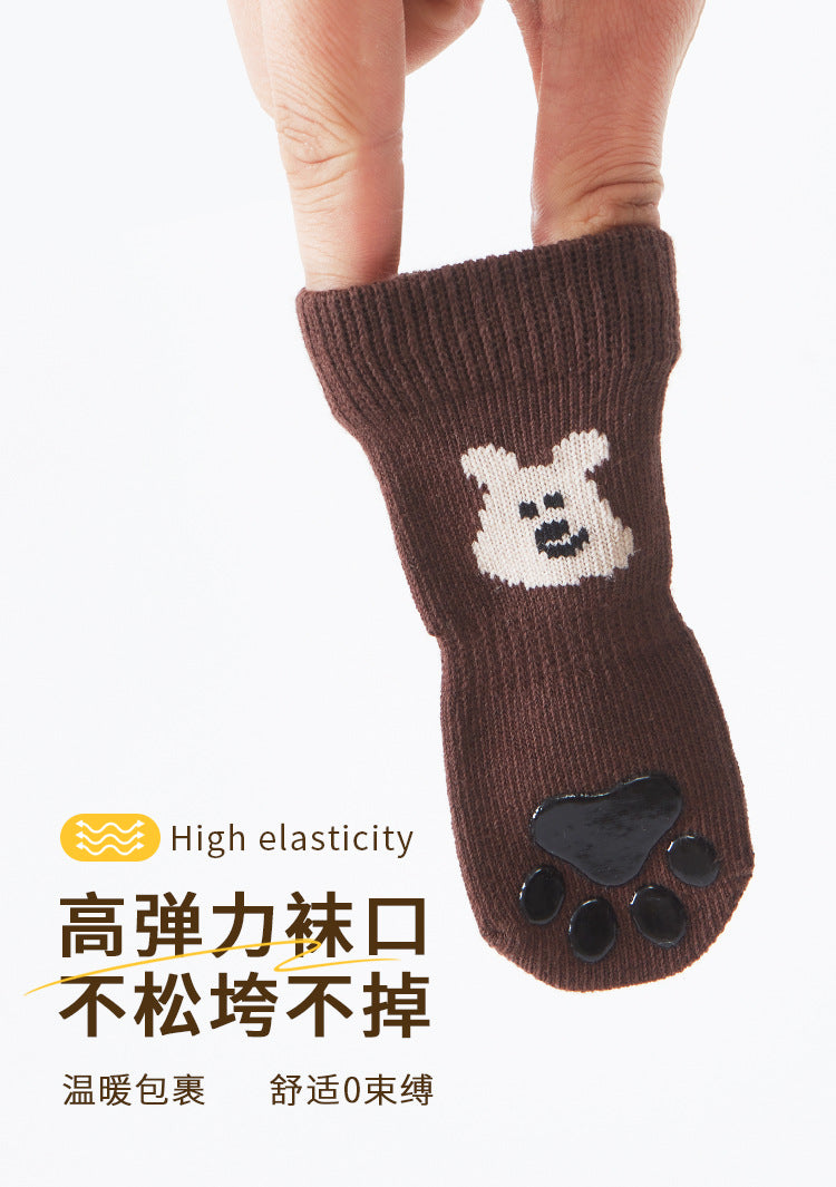New pet socks, dog socks that stay on when out, cross-border bestseller, non-slip socks for small dogs with double-sided adhesive