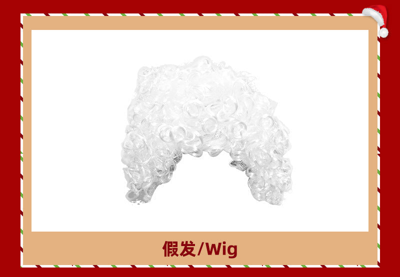 European and American Christmas Series Export Cos Wig Manufacturer Santa Claus Role-Playing Christmas Curly Beard Props