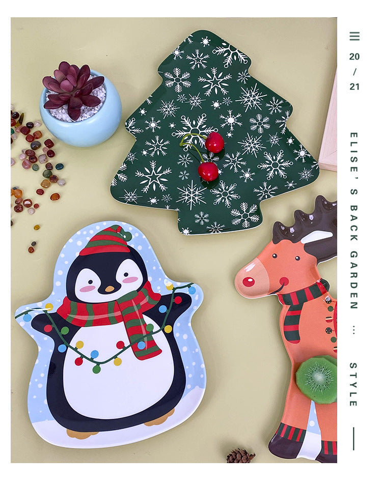 Wanshan melamine plate factory wholesale cross-border European and American dried fruit snack plate home creative pumpkin shape Christmas plate