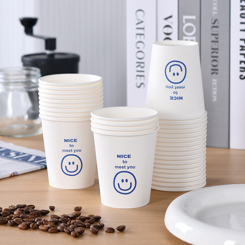 Cartoon Paper Cup Disposable Thickeneded Food Grade Household Hot and Cold Drink Coffee Cup Commercial Wholesale Hospitality Tea Cup