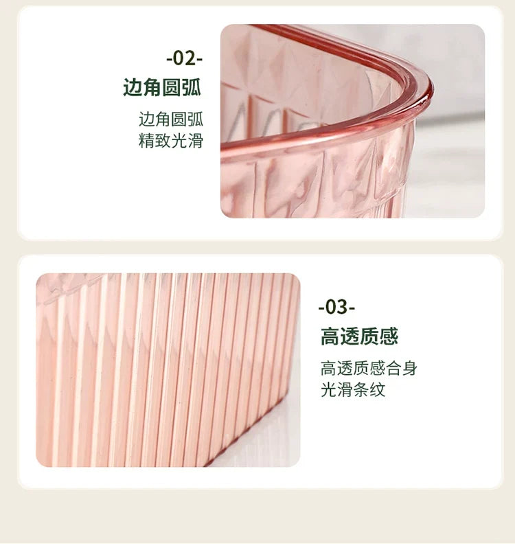 Pet Light Luxury Mirror Cabinet Storage Box Desktop Cosmetics Storage Rack Cabinet Sundry Organizer Compartment Drawer Storage