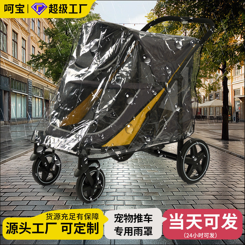 Outdoor Pet Cart Rain Cover Eva Transparent Cart Poncho Rainproof Warm Dog Cart Raincoat Windproof Cover Wholesale