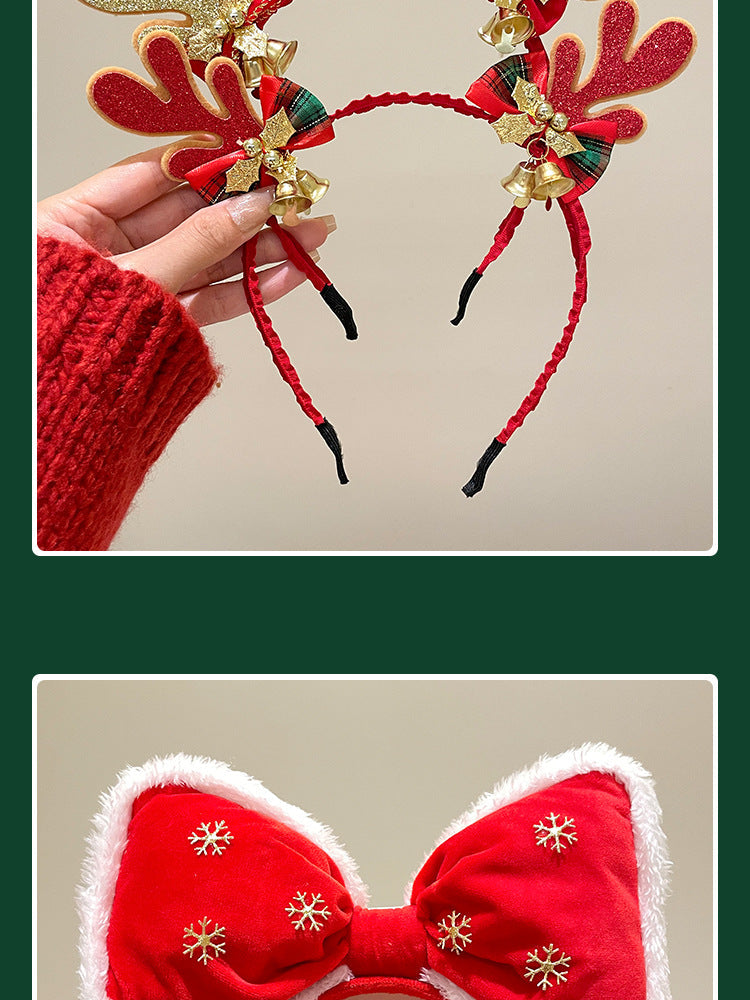 Christmas Antler Headband Holiday Costume Headband Cartoon Hairband for Women 2026 New Children's Hairpin Hair Accessory Gift