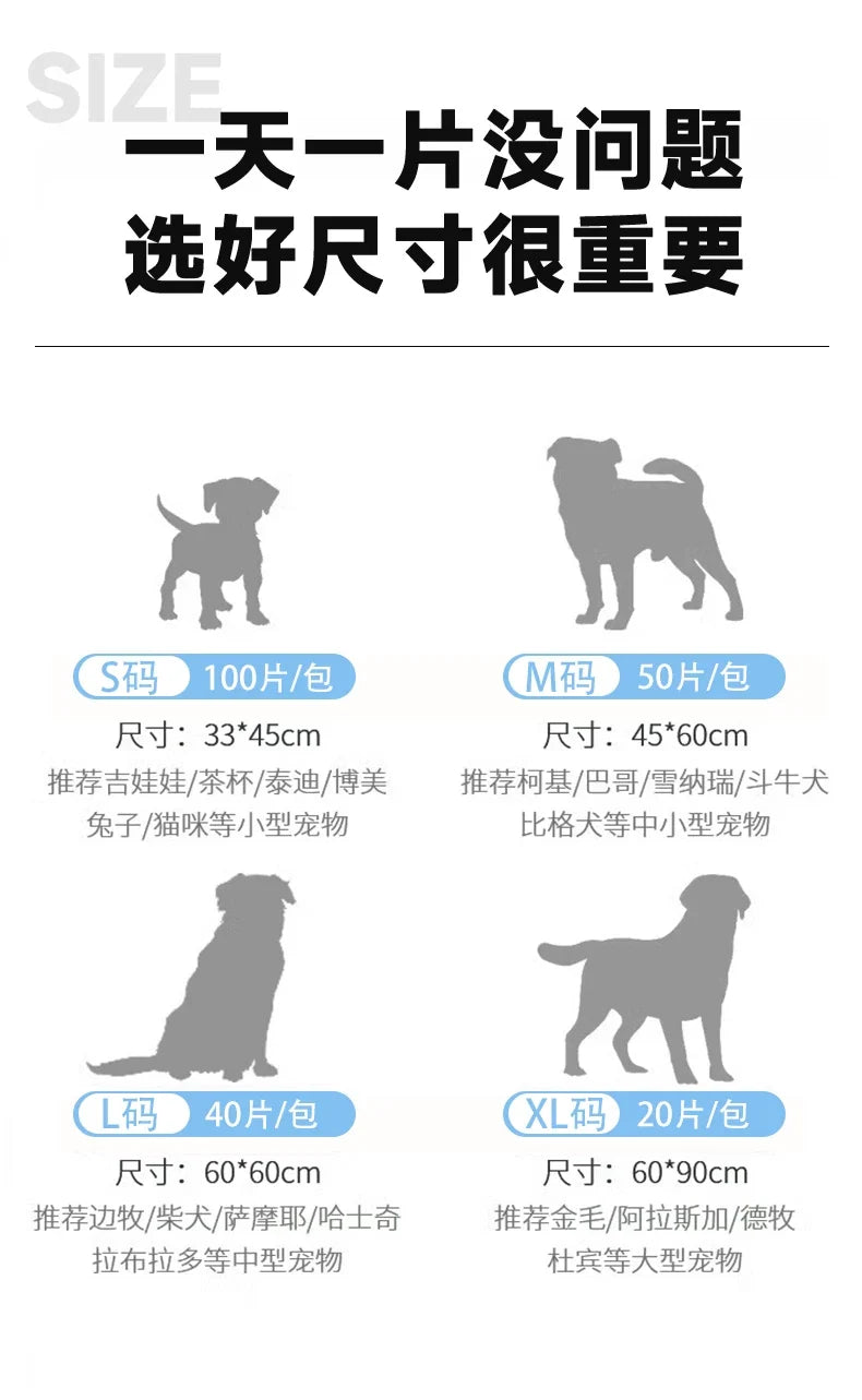 Cross-border pet urine pads for dogs, thickened, deodorizing, absorbent, urine-proof pads for puppies, cat toilet training disposable pads