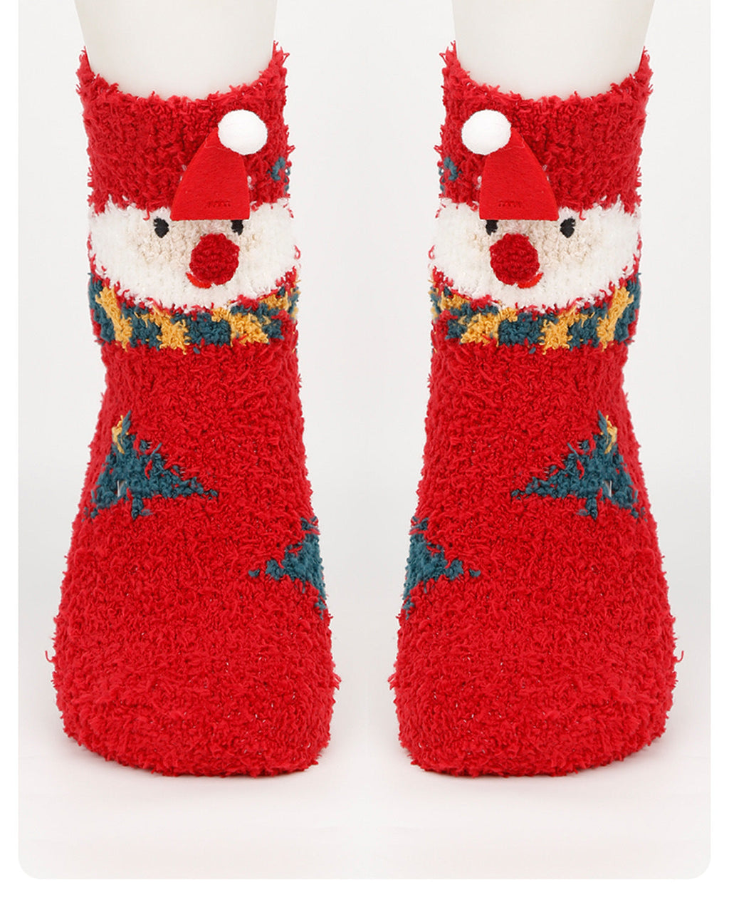 Christmas socks women's Christmas tree socks winter thick warm coral fleece sleep socks cartoon elk snowman