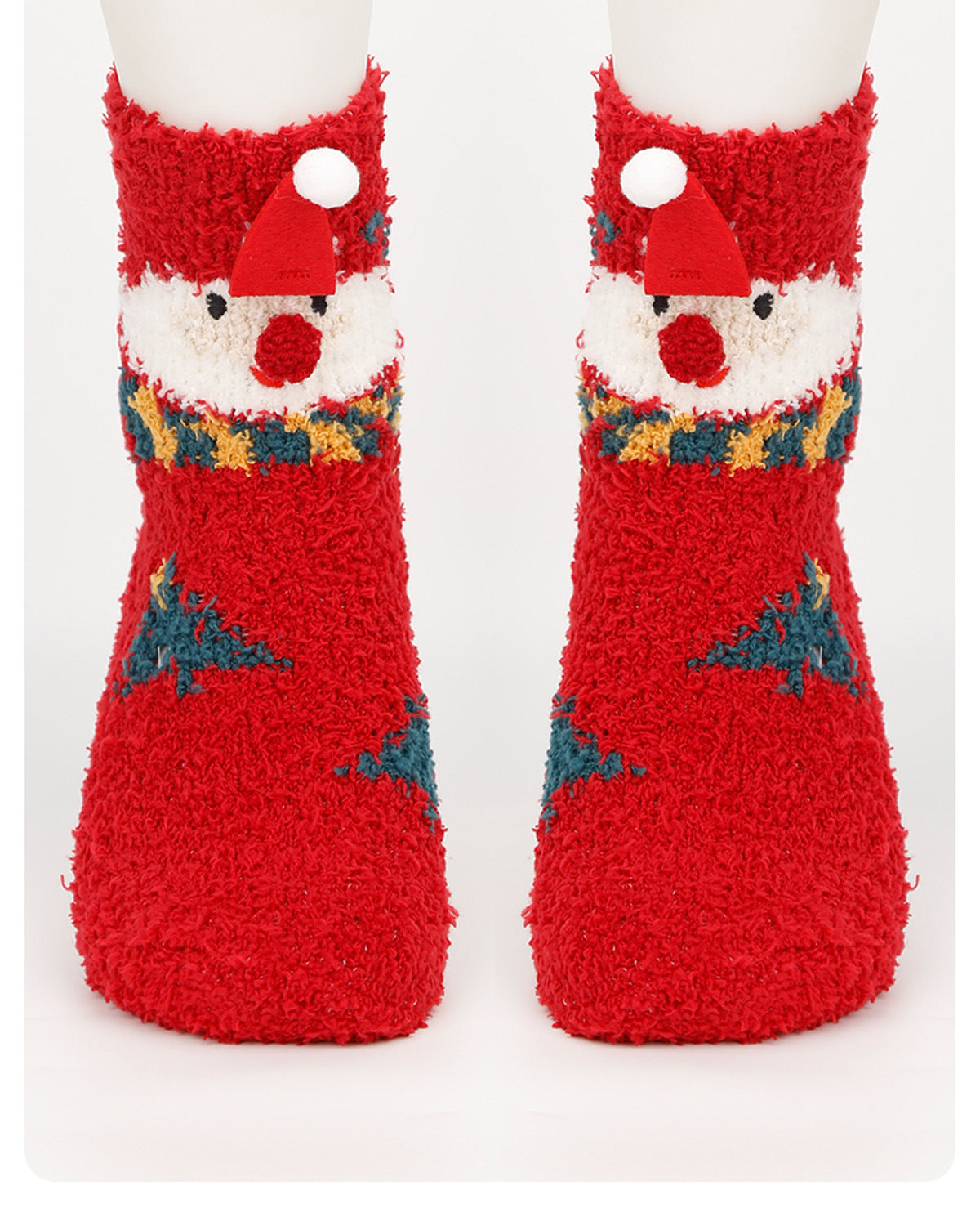 Christmas socks women's Christmas tree socks winter thick warm coral fleece sleep socks cartoon elk snowman