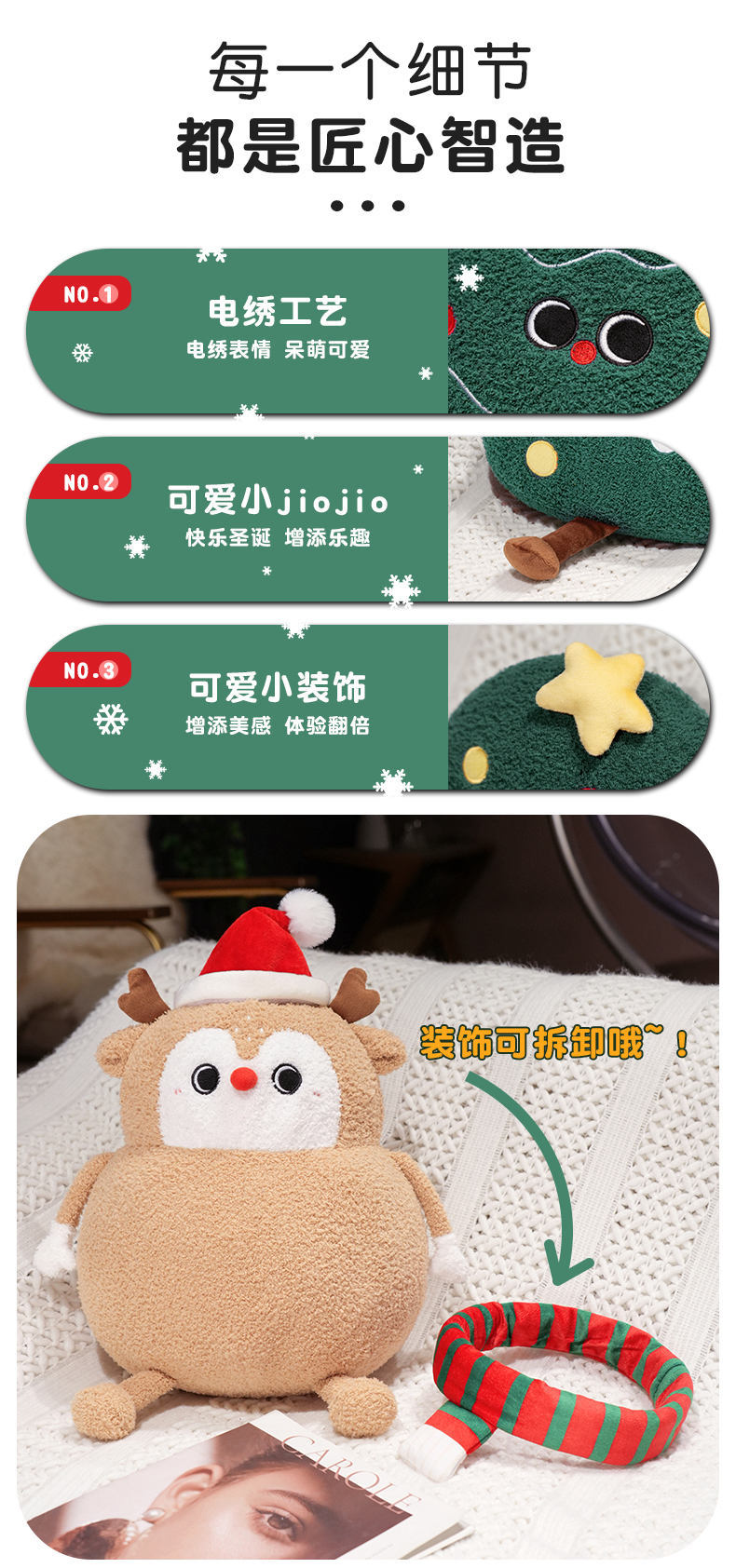 Creative Christmas Tree Pillow Cute Plush Toy Doll Living Room Sofa Cushion Ornaments Wholesale Christmas Gifts