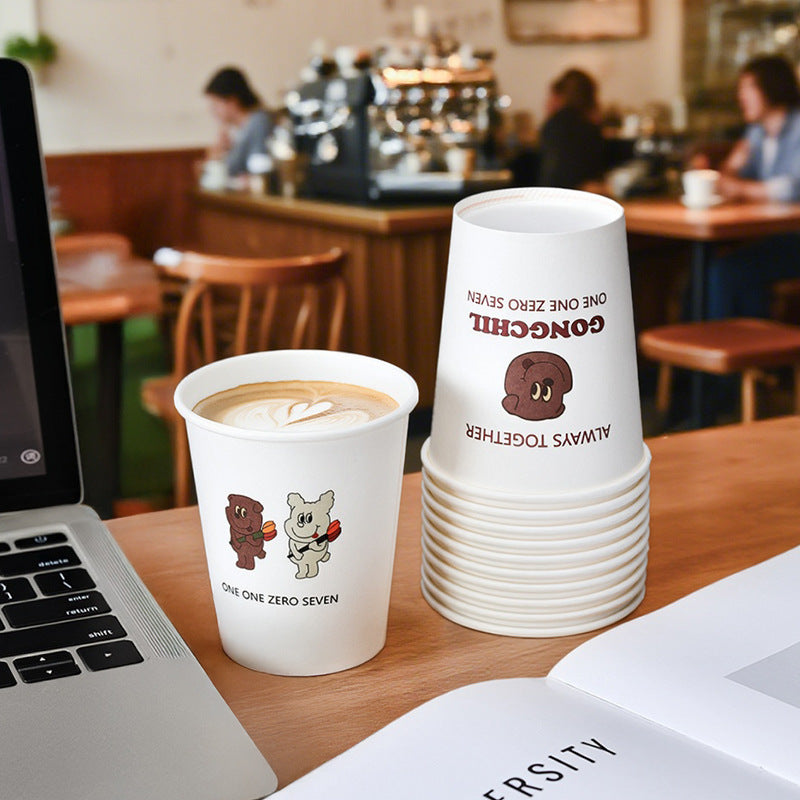 Disposable Thickened Household Food-Grade Paper Cups for Drinking Water, Making Tea, Entertaining Clients, Commercial Use, and Available for Wholesale