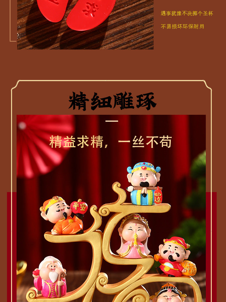 Fuxing Linmen God of Wealth Decoration Office Home Living Room Decorations Hallway Opening Housewarming Gift