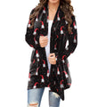European and American cross-border 2021 autumn and winter New Amazon wish women's clothing Christmas printed casual long-sleeved cardigan for women