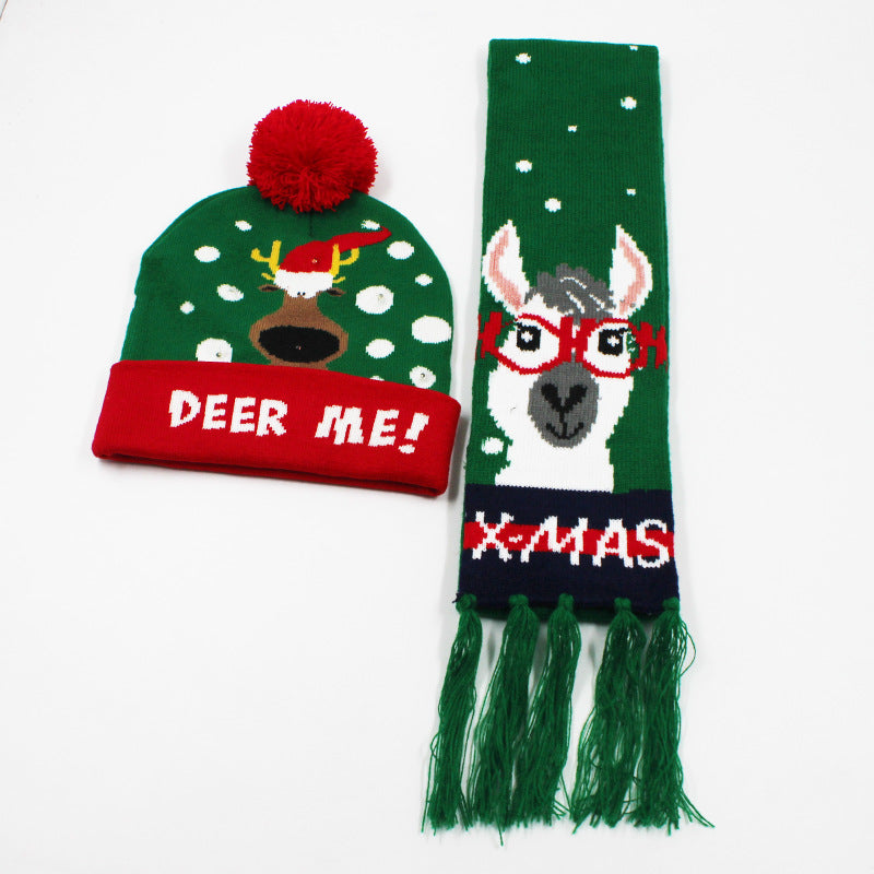 Korean Internet Celebrity Style Snowflake Christmas Hat, Warm and Cold-Proof Women's Knitted Hat with Pom-Pom, Ear-Protecting Yarn Hat, Light Luxury Style