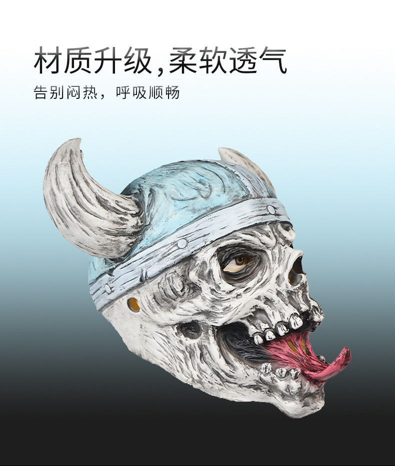 Halloween Ugly Latex Skull Set Mask New Viking Helmet Ghost Dress-up Ball Decorative Props