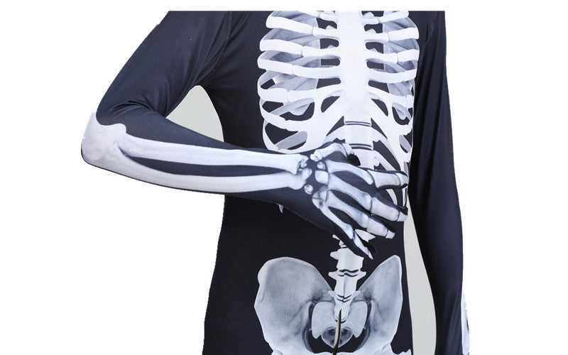 Halloween clothes spoof skeleton jumpsuit cosplay skeleton horror toy game parent party costume