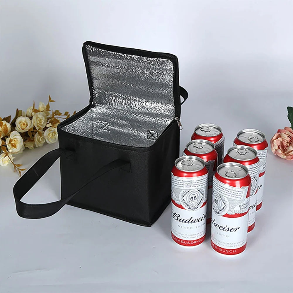 Portable Folding Lunch Cooler Bag - Insulated Picnic Ice Pack Thermal Food and Drink Carrier