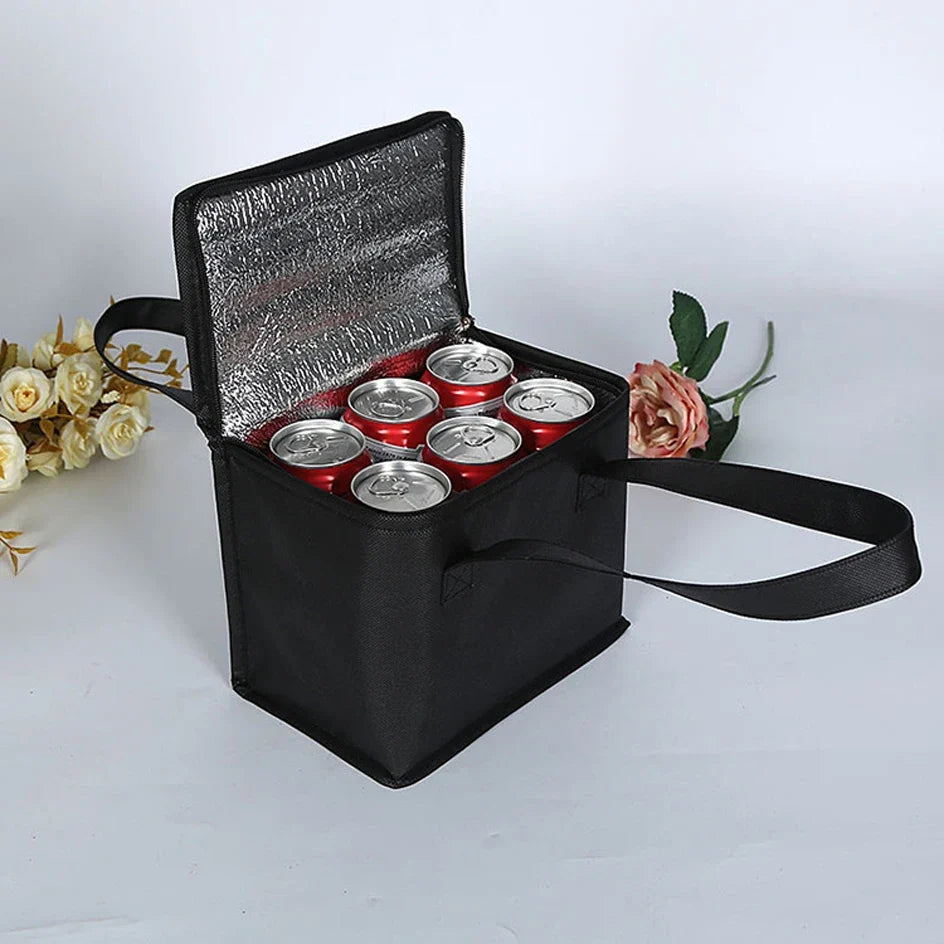 Portable Folding Lunch Cooler Bag - Insulated Picnic Ice Pack Thermal Food and Drink Carrier