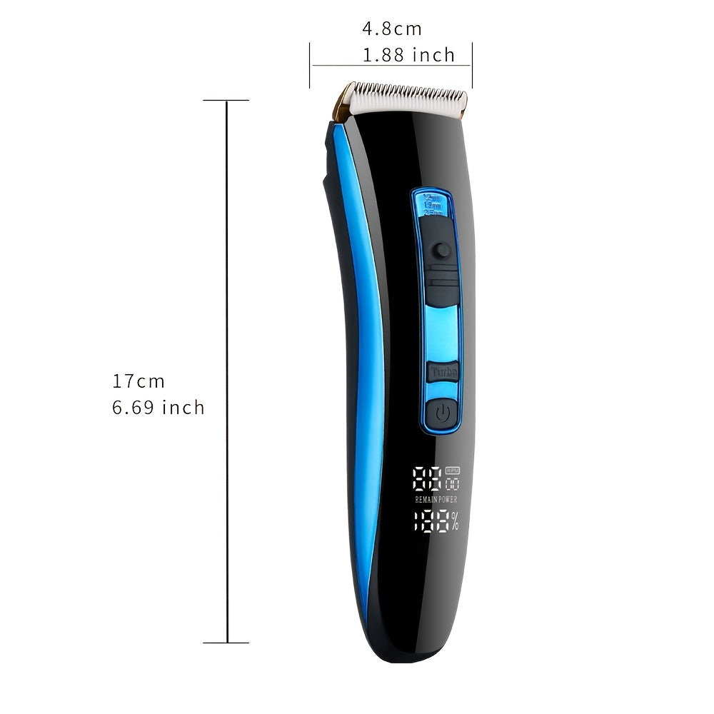 Rechargeable Hair Clippers for Men - Professional Grooming Kit with LED Display