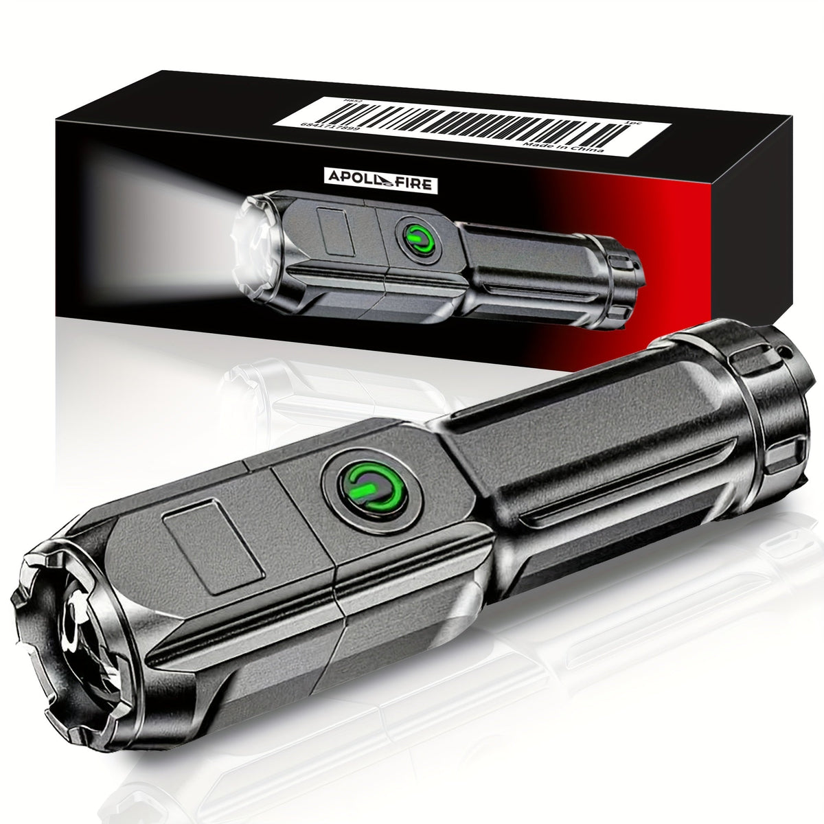 Rechargeable Zoom Flashlight - High-Power Telescopic Torch with 800mAh Battery for Outdoor & Home