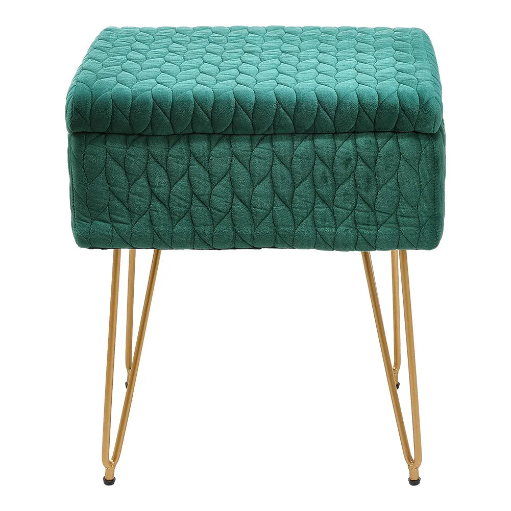 Rectangular Upholstered Storage Stool - Multifunctional Dressing Table Chair