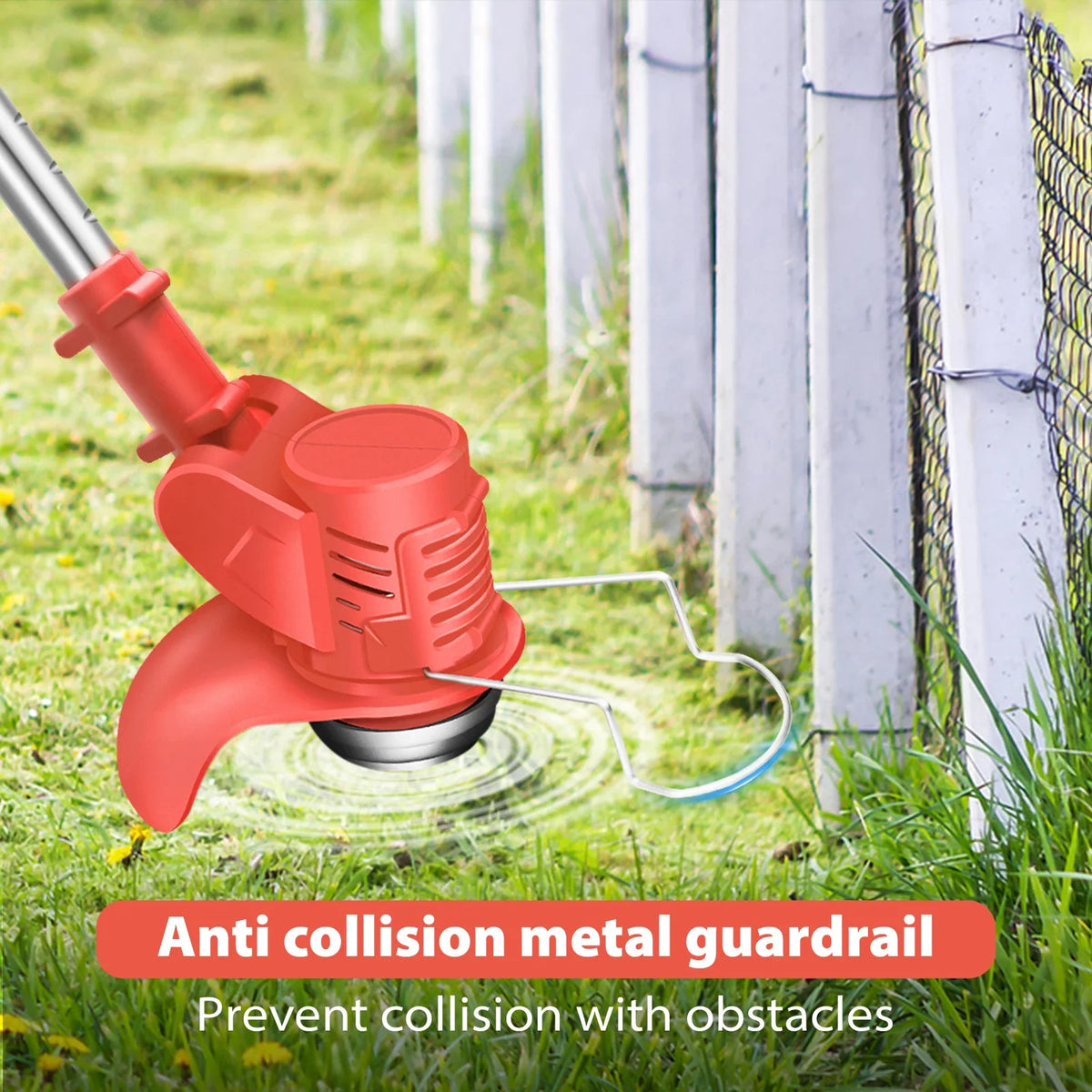 21V Cordless Garden Strimmer 3-in-1 Rechargeable – Red Electric Grass Trimmer