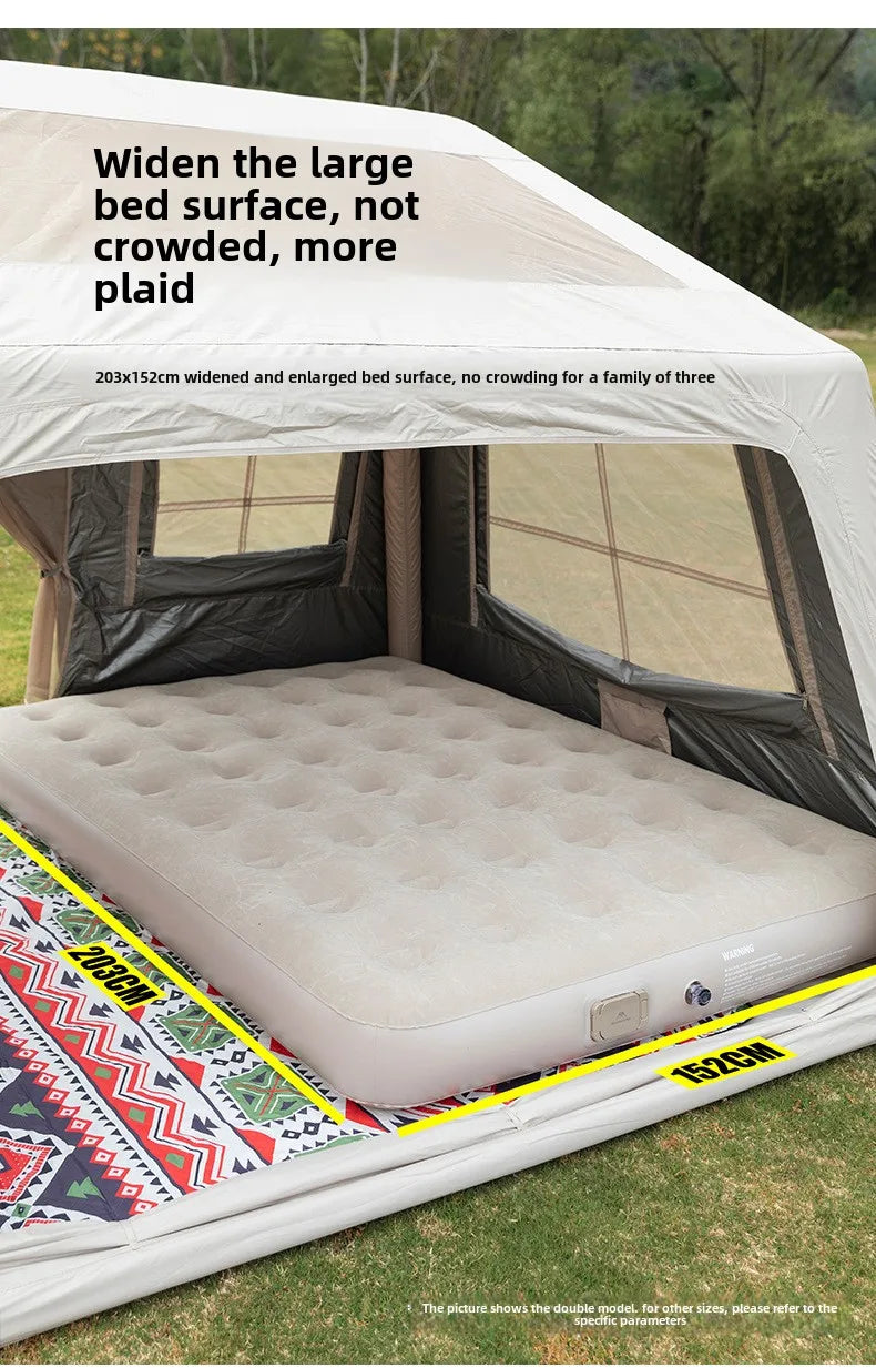MOUNTAINHIKER 2025 Interior Air Mattress Glamping Mats PVC Inflatable Sleeping Mattress 1/3 Person Camping Bed Mat Built-in Pump
