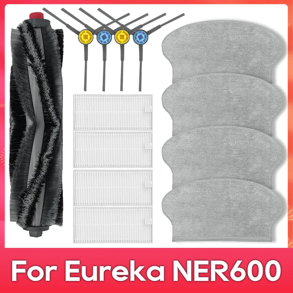 Fit For ( Eureka NER600 ) Roller Main Side Brush Hepa Filter Mop Rag Robot Vacuum Cleaner Spare Part Accessory Replacement Kit
