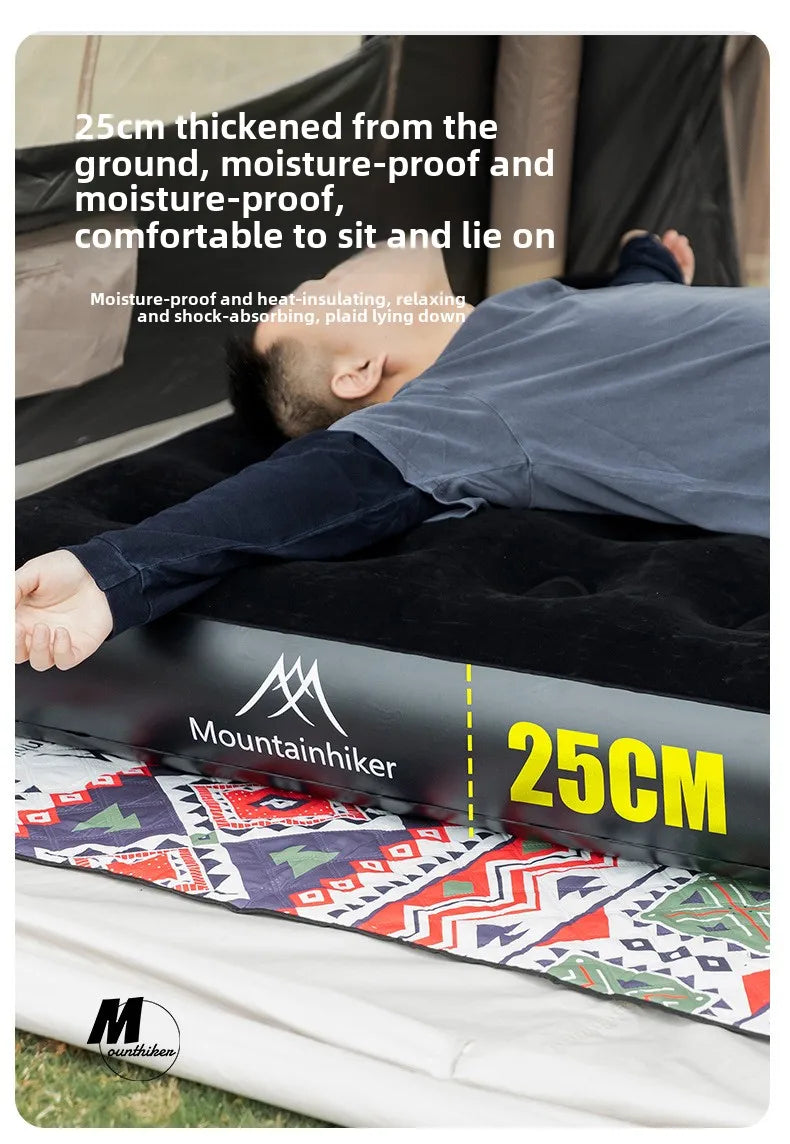 MOUNTAINHIKER 2025 Interior Air Mattress Glamping Mats PVC Inflatable Sleeping Mattress 1/3 Person Camping Bed Mat Built-in Pump