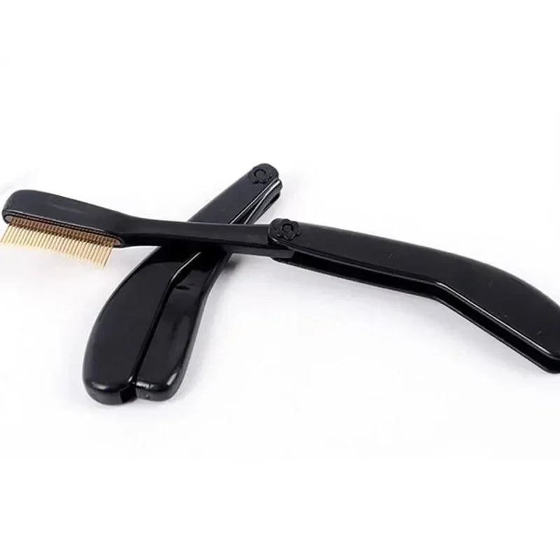 Foldable Ultra-fine Stainless Steel Eyelash Brush Lash Separator Eyebrow Eyelashes Extension Comb Eyelash Curler Makeup Tools