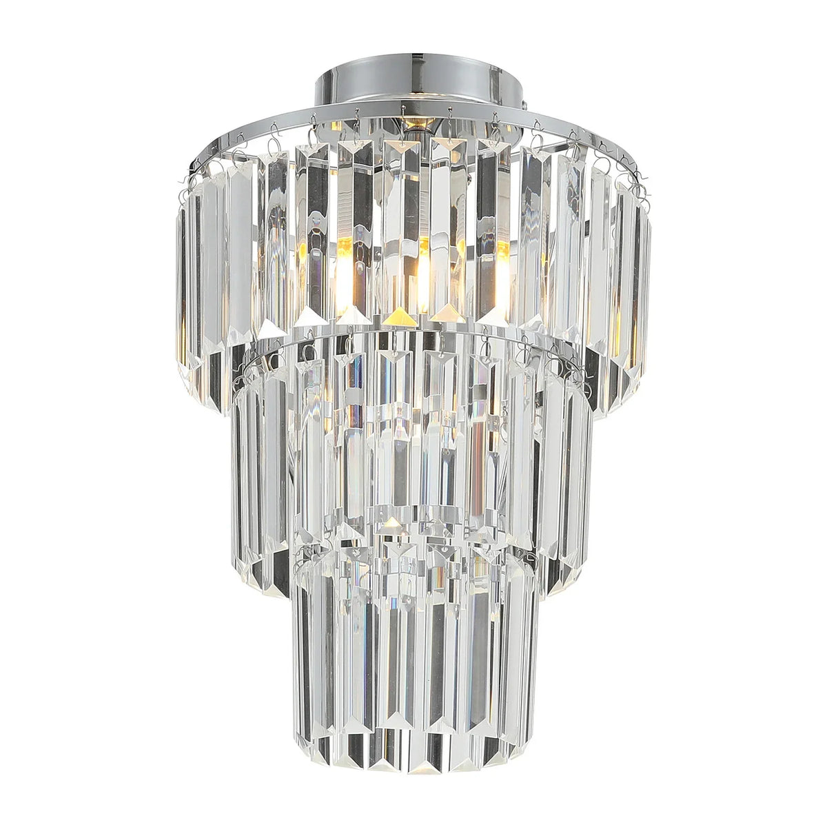 KOMORE Crystal Mount Ceiling Light 23cm /25cm / 30cm Dia for Living Room, Bedroom, Kitchen