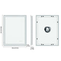 LED Light Bathroom Mirror Illuminated Wall Mounted Vanity Makeup Anti-Fog Rectangle 3 Colors Touch Light