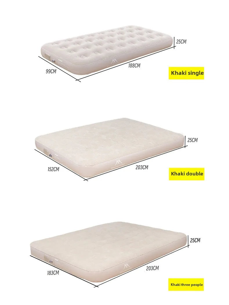 MOUNTAINHIKER 2025 Interior Air Mattress Glamping Mats PVC Inflatable Sleeping Mattress 1/3 Person Camping Bed Mat Built-in Pump