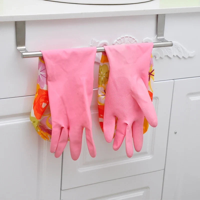 Kitchen Cabinet Door Towel Bar Stainless Steel Door Back Towel Hanging Holder Bathroom Punch-free Towels Hooks  Home Organizer