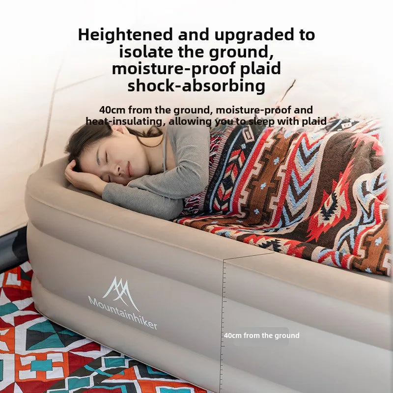 MOUNTAINHIKER 2025 Interior Air Mattress Glamping Mats PVC Inflatable Sleeping Mattress 1/3 Person Camping Bed Mat Built-in Pump