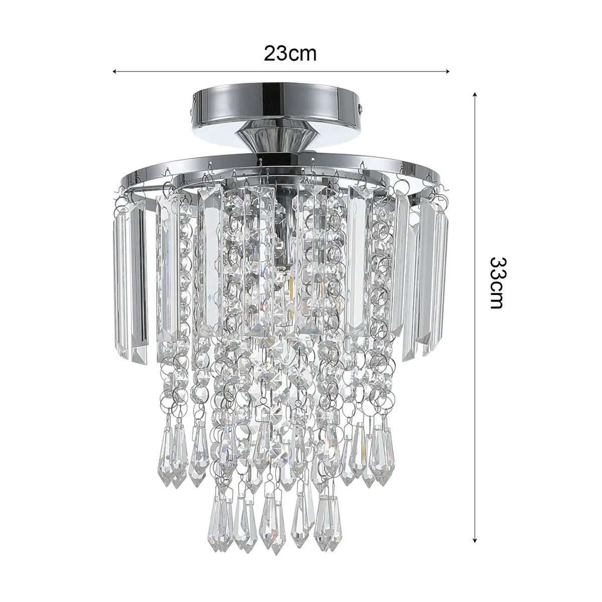 KOMORE Crystal Mount Ceiling Light 23cm /25cm / 30cm Dia for Living Room, Bedroom, Kitchen