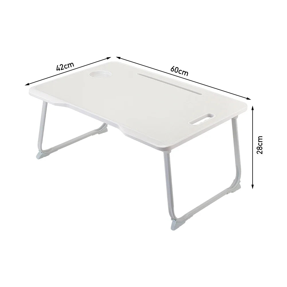 Foldable portable laptop bed desk with drawer for laptop, 60cmW x 42cmD x 28cmH