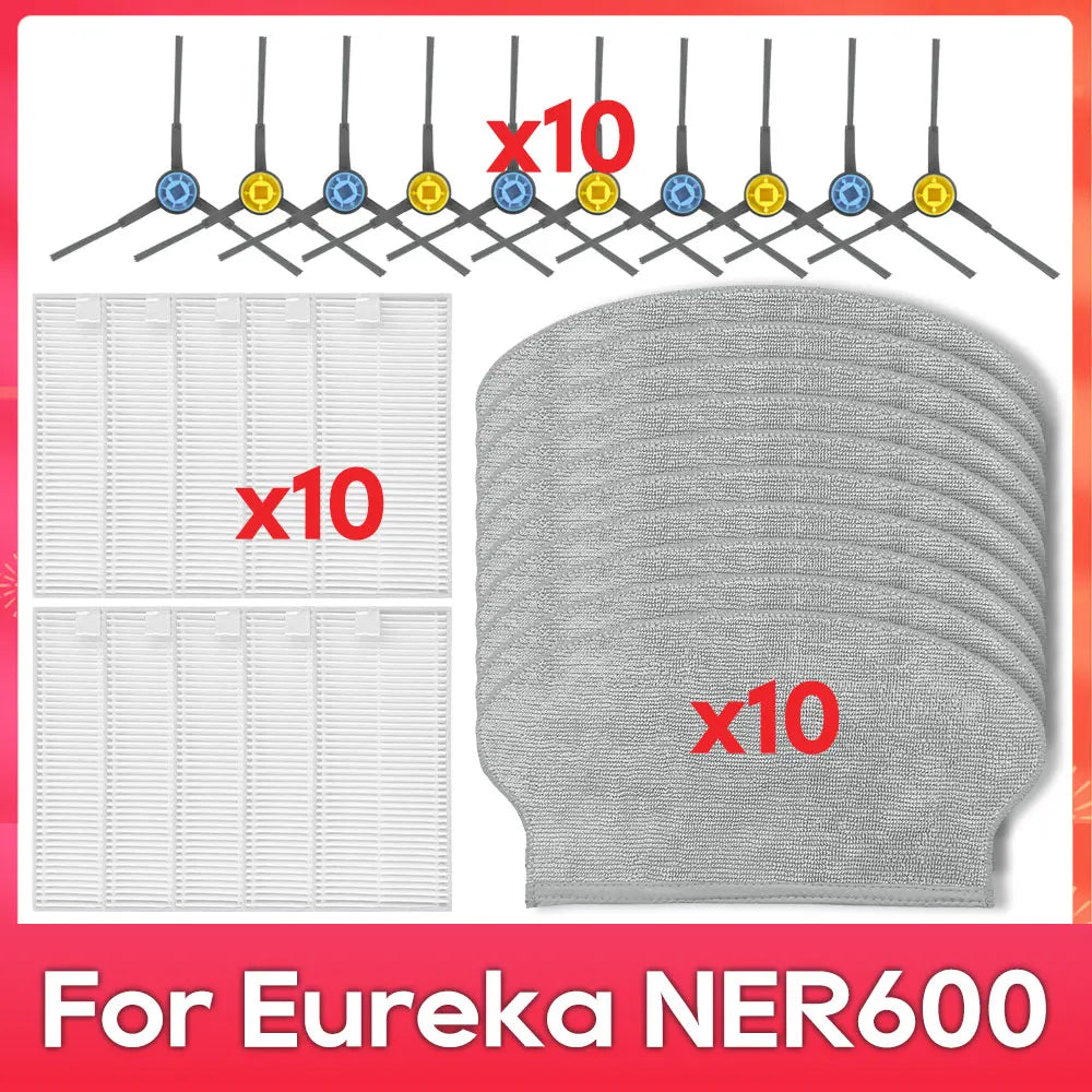 Fit For ( Eureka NER600 ) Roller Main Side Brush Hepa Filter Mop Rag Robot Vacuum Cleaner Spare Part Accessory Replacement Kit