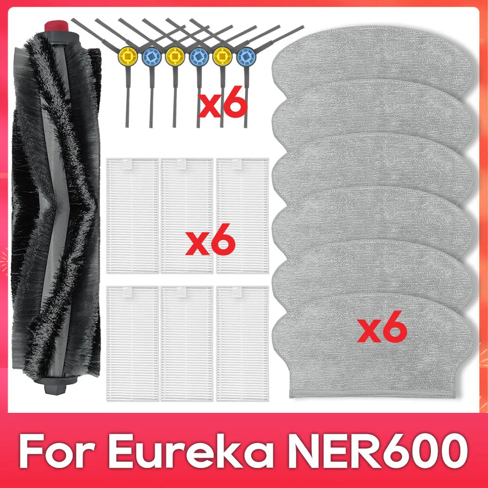 Fit For ( Eureka NER600 ) Roller Main Side Brush Hepa Filter Mop Rag Robot Vacuum Cleaner Spare Part Accessory Replacement Kit