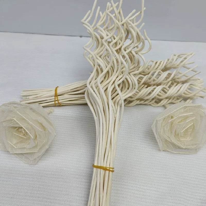 20Pcs Long Wavy Rattan Reed Diffuser Sticks Fragrance Diffuser Replacement Refill Air Freshener Home Fragrance Accessory