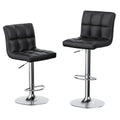 Bar Stools Set of 2 PU Leather Swivel Height Adjustable Chairs - Kitchen Counter
