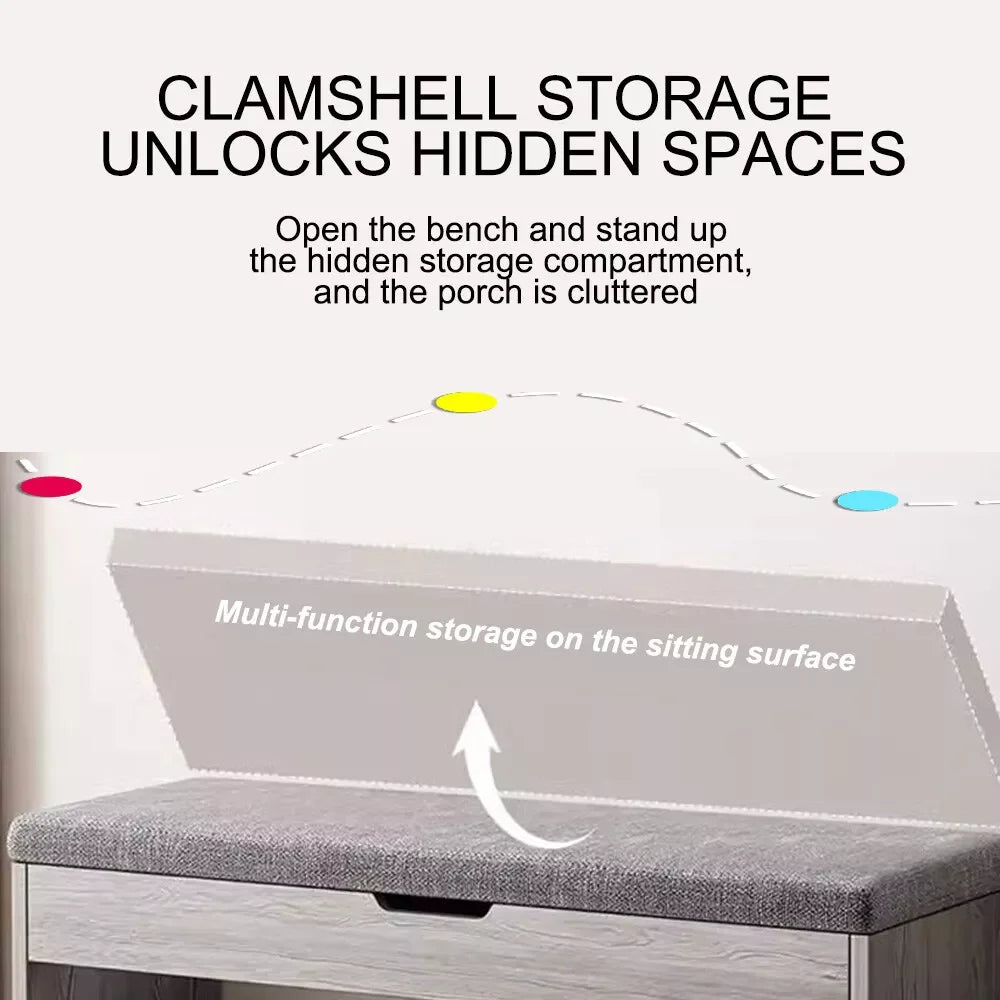 Shoe Cabinet Bench with Storage – Hallway Shoe Rack Seating Stool