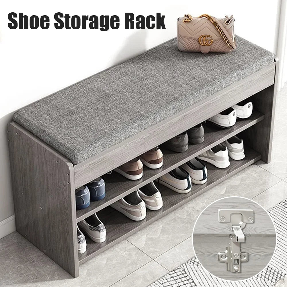 Shoe Cabinet Bench with Storage – Hallway Shoe Rack Seating Stool