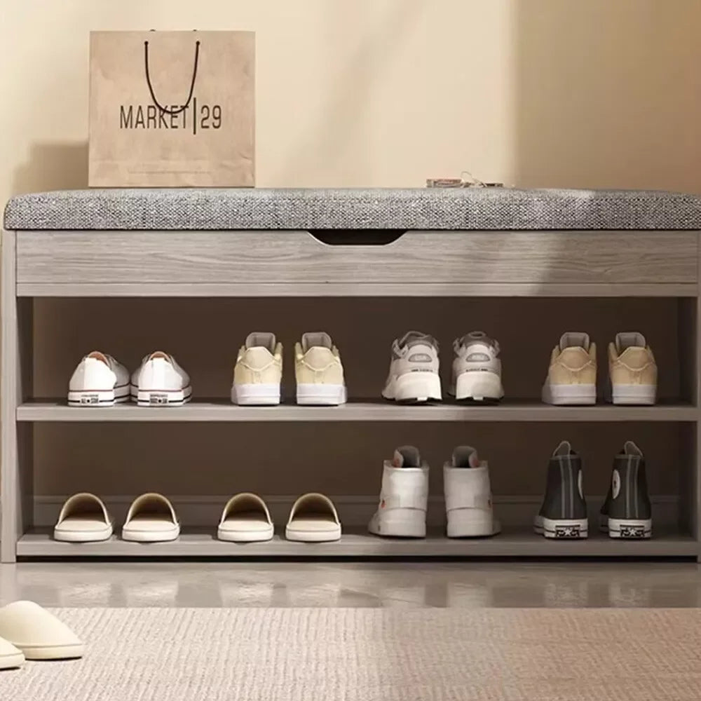 Shoe Cabinet Bench with Storage – Hallway Shoe Rack Seating Stool