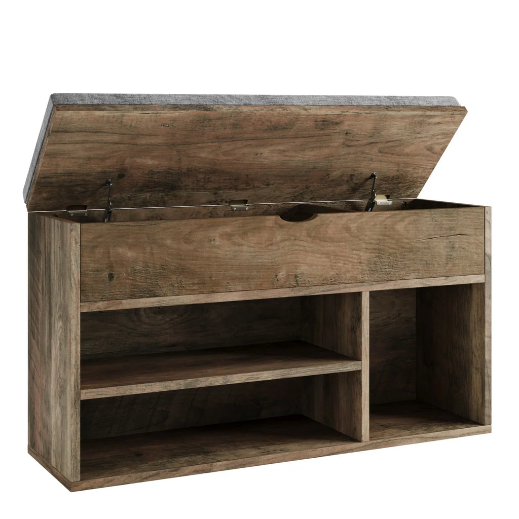 Shoe Storage Bench with Cushion - Padded Seat & Flip-Top Storage Organiser Rack