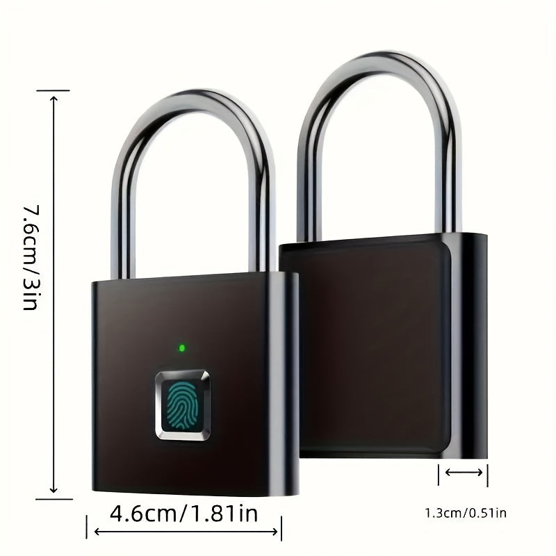 Smart Fingerprint Padlock - Waterproof, Keyless & USB Rechargeable Lock for Luggage, Backpacks & Travel