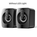 USB Wired Computer Speakers with LED Light - HiFi Stereo PC Sound Box with Microphone for Desktop & Laptop