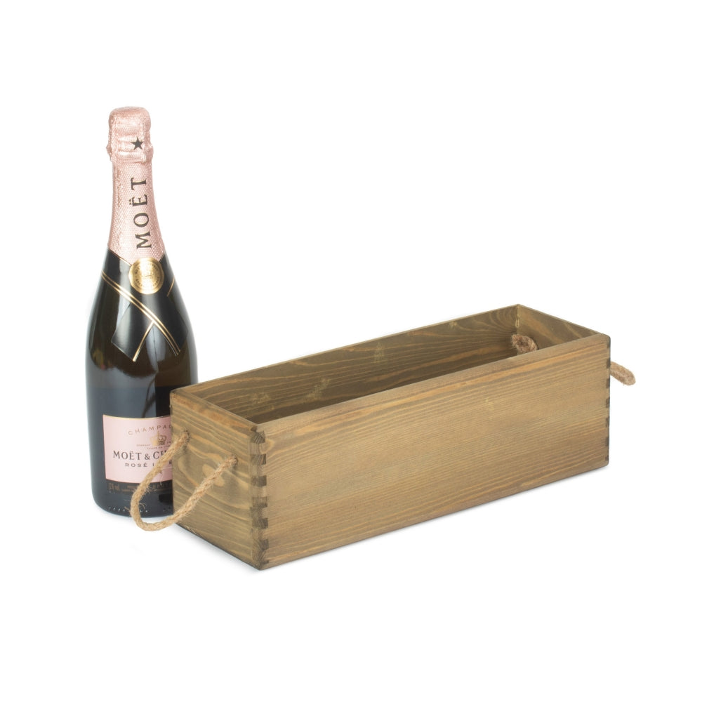 Vintage Fired Champagne and Wine Wooden Planter