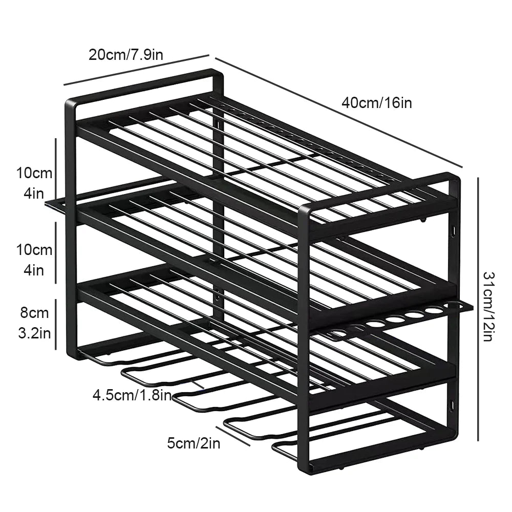 Wall Mounted Power Tool Storage Rack Metal Drill Holder Garage Workshop Organiser