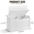 Wooden Storage Box with Lid Bench - Toy Blanket White Large Capacity Home Chest